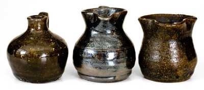 Lot of Three: Rare Small-Sized Crawford County, Georgia Stoneware Pitchers and Jug