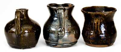 Lot of Three: Rare Small-Sized Crawford County, Georgia Stoneware Pitchers and Jug