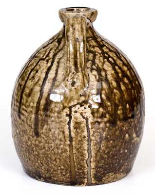 Squat Stoneware Jug with Drippy Alkaline Glaze, Crawford County, Georgia