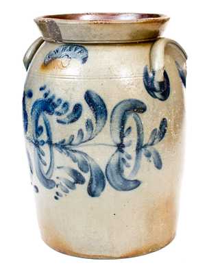 3 Gal. J. WEAVER, Beaver, PA Stoneware Jar with Profuse Floral Decoration