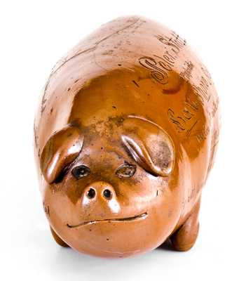 Exceptional Anna Pottery Pig Flask for 