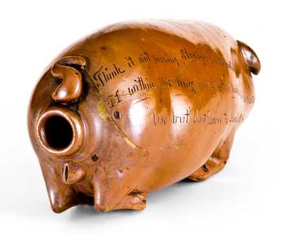 Exceptional Anna Pottery Pig Flask for 