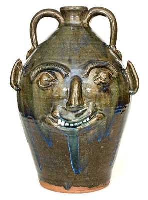 Monumental B. B. CRAIG / VALE, NC Double-Handled Stoneware Face Jug