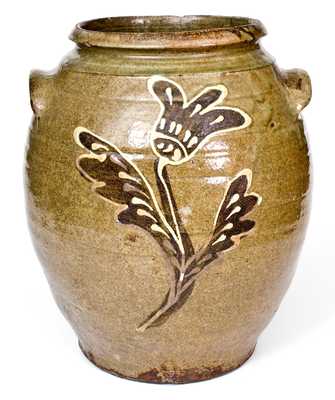 Exceptional Collin Rhodes, Edgefield, SC, Stoneware Jar w/ Two-Color Slip Decoration