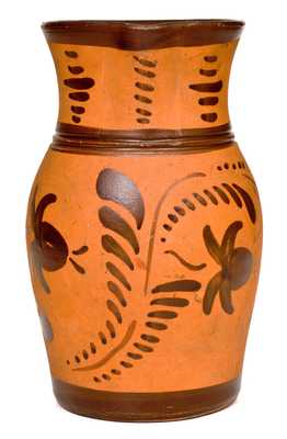 New Geneva, PA Tanware Pitcher with Floral Decoration