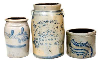 Lot of Three: Southwestern Pennsylvania Stoneware Jars