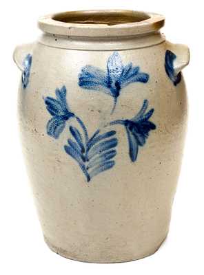 Attrib. Enoch Burnett, Washington, D.C. Stoneware Jar with Floral Decoration 