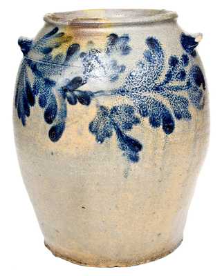 2 Gal. H. SMITH & CO. / ALEXA. / D.C. Stoneware Jar w/ Elaborate Floral Decoration
