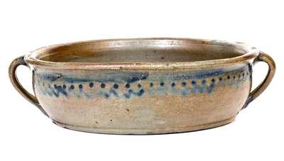 Very Unusual Stoneware Handled Bowl, possibly Thomas Amoss, Henrico County, Virginia, circa 1820