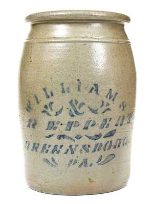WILLIAMS & REPPERT / GREENSBORO, PA 1 Gal. Stoneware Jar