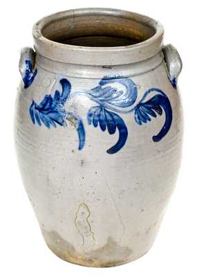 Attrib. Coffman Family, Elkton, Rockingham County, VA Stoneware Jar with Bold Cobalt Decoration