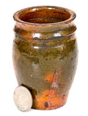 Fine Miniature Rockingham County, VA Redware Jar