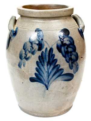 1 Gal. Philadelphia, PA Stoneware Jar w/Floral Decoration, circa 1840