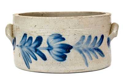 Remmey, Philadelphia Stoneware Butter Crock w/ Floral Decoration, circa 1850