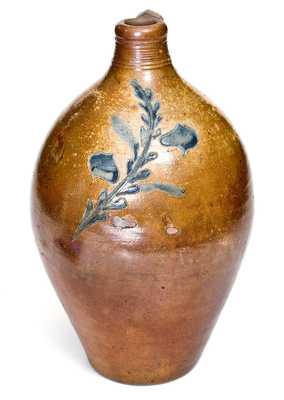 1 Gal. Manhattan Stoneware Jug w/ Fine Incised Floral Decoration, circa 1800