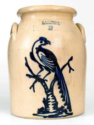 Fine J. & E. NORTON / BENNINGTON, VT Stoneware Jar w/ Exceptional Pheasant Decoration