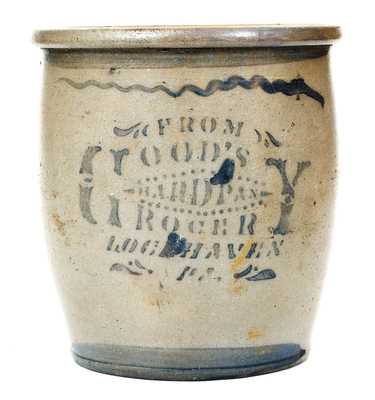Rare LOCH HAVEN, PA Stoneware Advertising Jar, Greensboro, PA Origin
