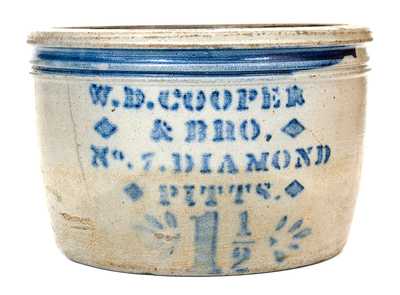 W. D. COOPER / PITTSBURGH, PA Stoneware Advertising Bowl