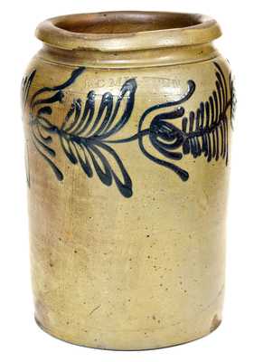 B. C. MILBURN, Alexandria, Virginia, Stoneware Jar w/ Slip-Trailed Floral Decoration