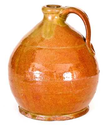 Maine Ovoid Glazed Redware Jug