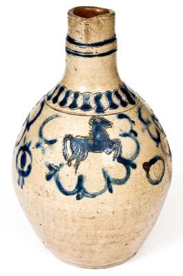 Westerwald Stoneware Jug with Impressed Horse Decoration