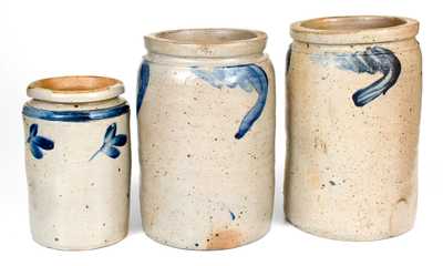 Lot of Three: Baltimore Stoneware Jars incl. Two Marked P. HERRMANN Examples