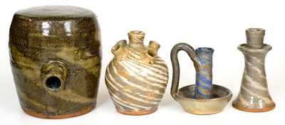 Lot of Four: B. B. CRAIG / VALE, NC Swirl-Glazed Stoneware