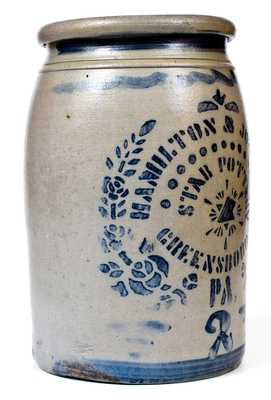 Very Fine Hamilton & Jones / Star Pottery / Greensboro, PA Stoneware Jar