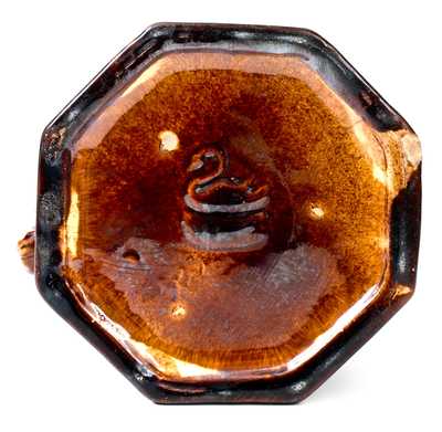 Rare SWAN HILL / POTTERY / SOUTH AMBOY Rockingham-Glazed Octagonal Pitcher