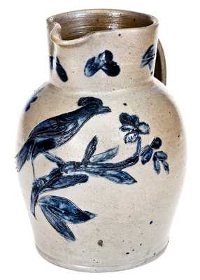Very Rare Henry Remmey, Baltimore Stoneware Pitcher w/ Incised Bird Design