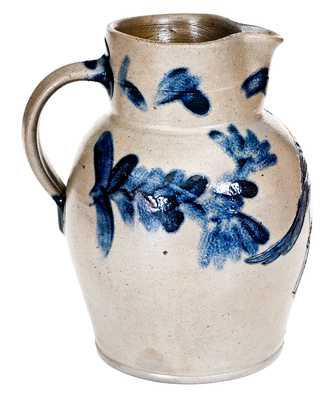 Very Rare Henry Remmey, Baltimore Stoneware Pitcher w/ Incised Bird Design