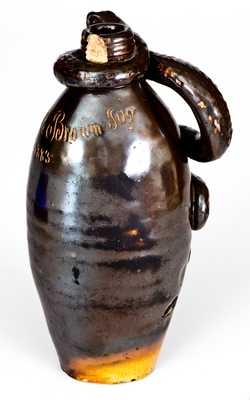 Extremely Rare Anna Pottery Stoneware Snake Flask, 
