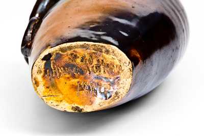 Extremely Rare Anna Pottery Stoneware Snake Flask, "Harpers $500.00 Little Brown Jug"
