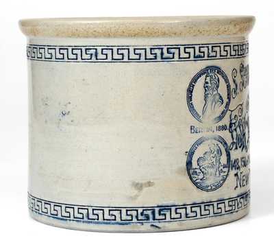 Rare White s Utica, S. Schmidt & Co. Fish Packers (New York) Stoneware Crock