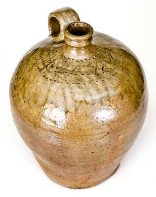 Very Rare and Important Early Dated Jug by the Enslaved Potter, Dave (Edgefield District, SC)