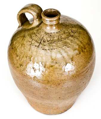 Very Rare and Important Early Dated Jug by the Enslaved Potter, Dave (Edgefield District, SC)