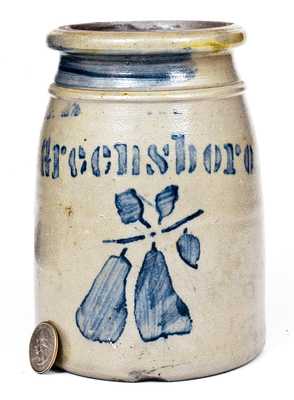 Exceptional Greensboro, PA Stoneware Pears Jar