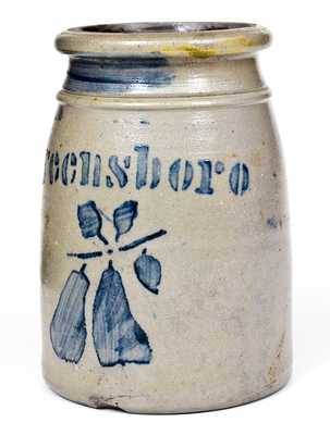 Exceptional Greensboro, PA Stoneware Pears Jar