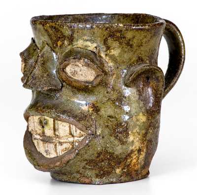 Exceptional Edgefield District, SC Stoneware Face Cup