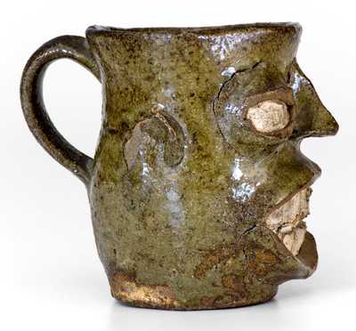 Exceptional Edgefield District, SC Stoneware Face Cup