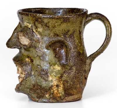 Exceptional Edgefield District, SC Stoneware Face Cup
