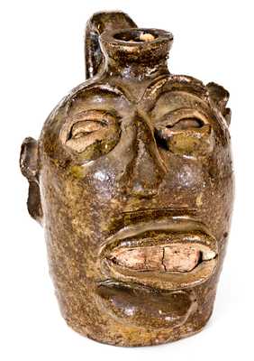 Rare and Important Edgefield Face Jug, probably Lewis Miles / Stoney Bluff