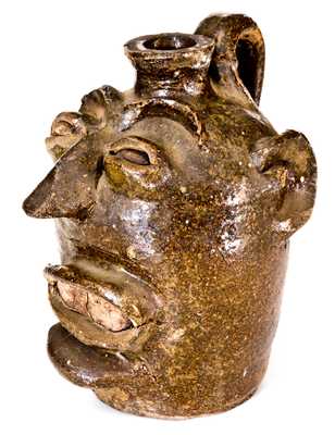Rare and Important Edgefield Face Jug, probably Lewis Miles / Stoney Bluff