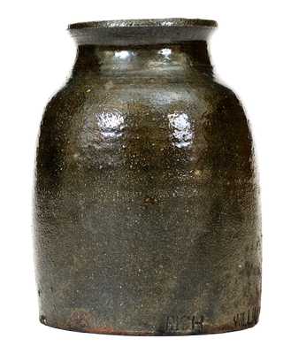 Extremely Rare RICH WILLIAMS (African-American Potter) South Carolina Stoneware Jar