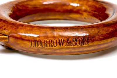 Very Rare J. DARROW (Baldwinsville, NY) Rockingham Pottery Ring Flask