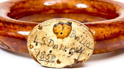 Very Rare J. DARROW (Baldwinsville, NY) Rockingham Pottery Ring Flask