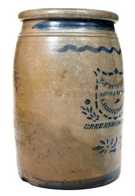 T.F. Reppert, Successor to J. Hamilton / Greensboro, Penn. Stoneware Jar