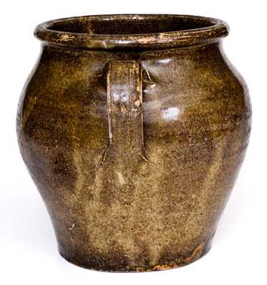 Rare Alkaline-Glazed Stoneware Jar w/ Impressed "V," att. Rev. John Landrum Pottery, Edgefield, SC