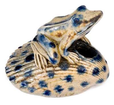 Exceptional Anna Pottery / 1882 Frog Inkwell