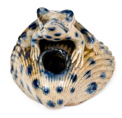 Exceptional Anna Pottery / 1882 Frog Inkwell